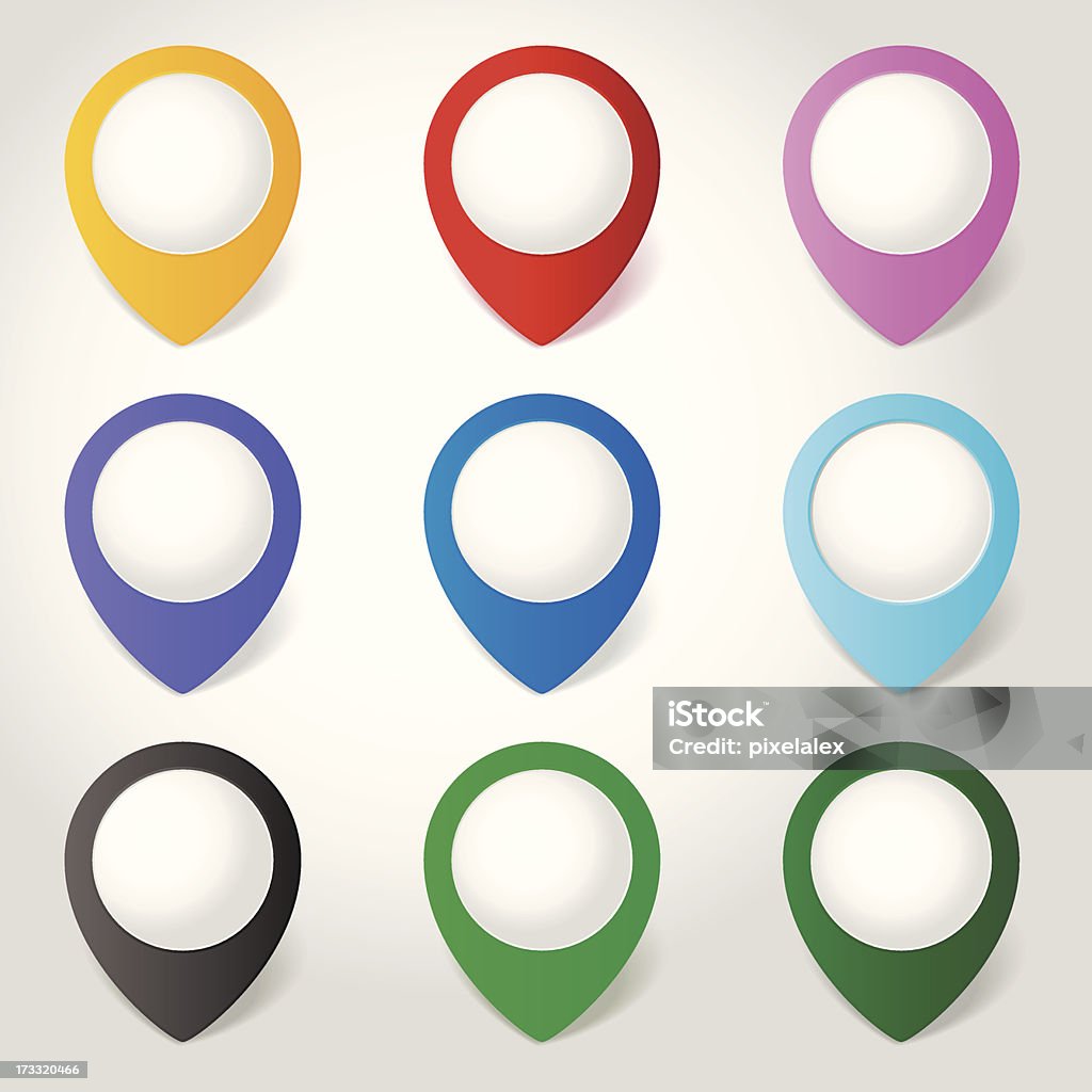 Map Pointers Vector Stock Illustration - Download Image Now - Abstract ...