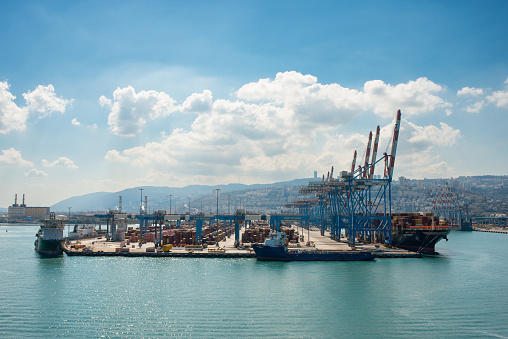 Port of Haifa , one of the three major international seaports in Israel, serves both passenger and merchant ships.