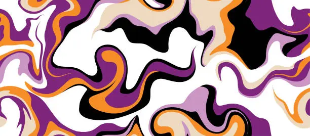 Vector illustration of Colorful abstract wavy line seamless pattern.