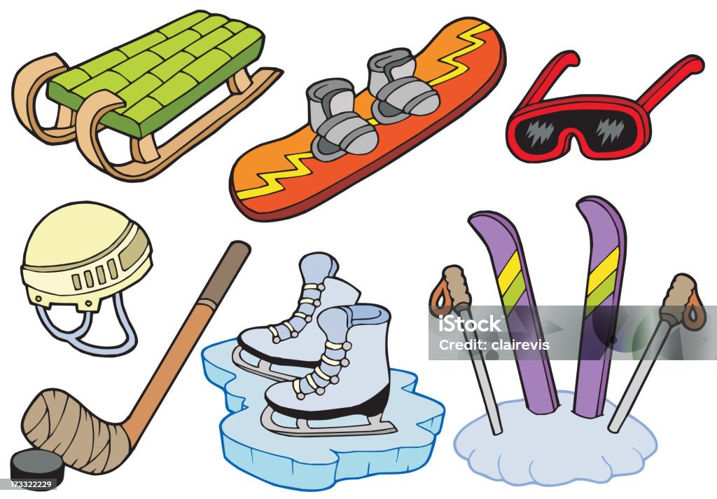 Winter sports kolekcja - Grafika wektorowa royalty-free (Deskorolka)