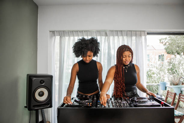 Two Black teenage female DJs