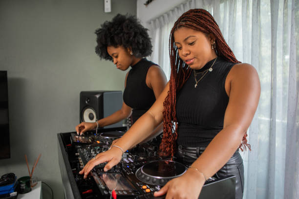 istock Two Black teenage female DJs 1733234242