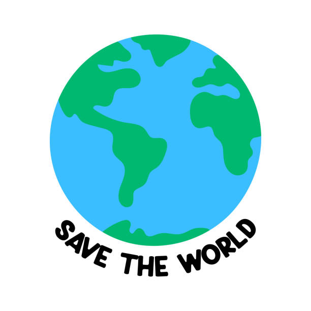Vector Illustration With The Inscription Save The Planet Trees And