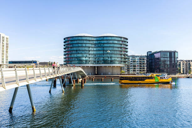 istock Pedestrian bridge with cyclists in Copenhagen 1733260220