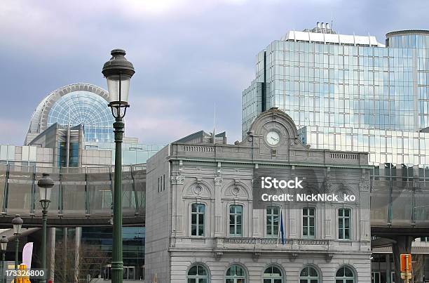 Old And New Buildings Of European Parliament In Brussels Belgiu Stock Photo - Download Image Now
