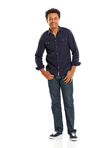 istock Handsome mature man standing relaxed over white 173328953