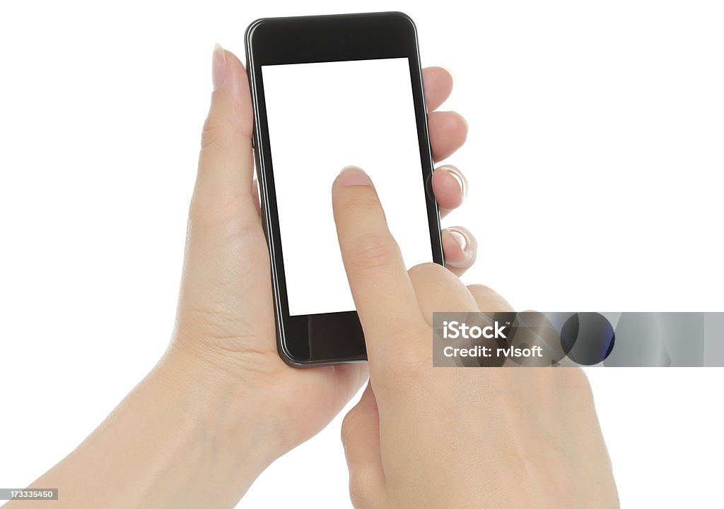 Mains tenant le téléphone intelligent - Photo de Affaires libre de droits