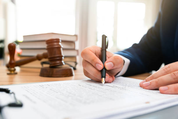 istock Notary public or lawyer working in the office 1733368299