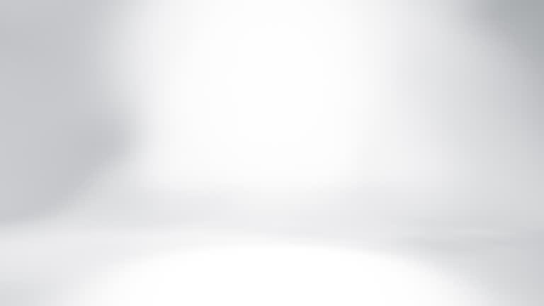 White 3d studio abstract background. Clean and bright space with lights motion.