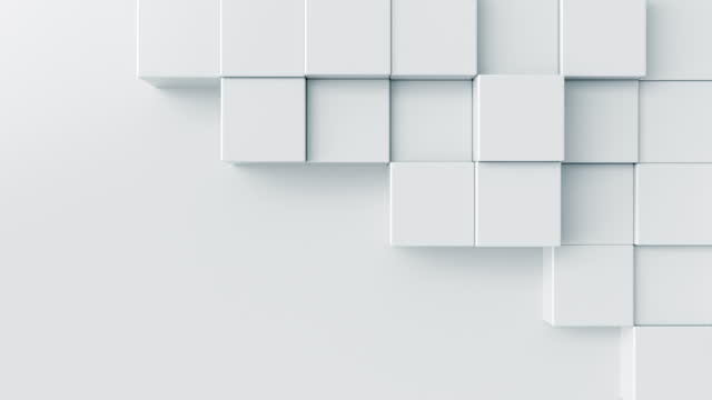 White 3d abstract background. Boxes motion texture with copy space for clean and creative business concept.