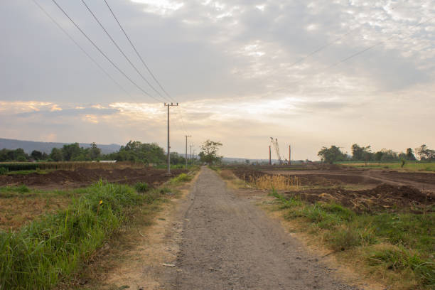 istock Unpaved road near empty land 1733481167