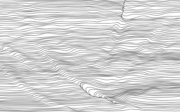 istock Topographic abstract illustration wallpaper hand drawn. Background concept poster isolated on white. Lines and contours concept relief landscape. 1733482986