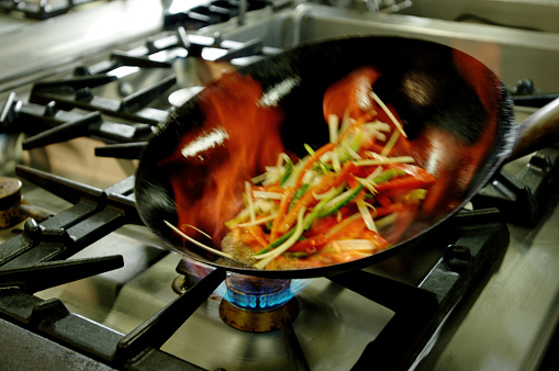Cooking Vegetarian Stir fry In Wok