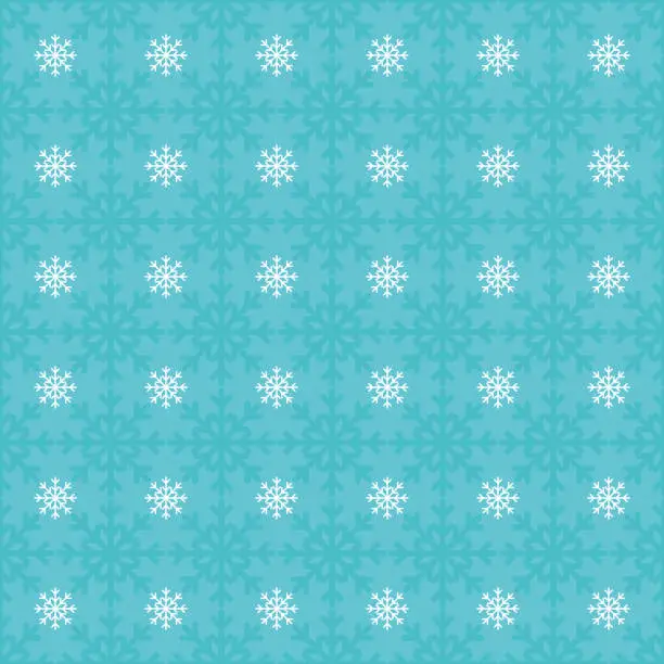 Vector illustration of Beautiful Christmas seamless vector snowflake texture on light cyan background.