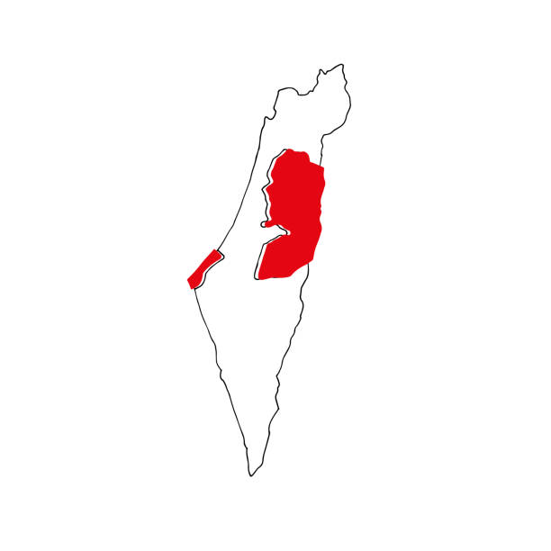 ilustrações de stock, clip art, desenhos animados e ícones de vector country israel and palestine. the conflict in the middle east. - middle east map east globe