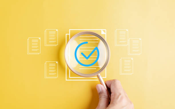 istock Online survey filling out and digital form checklist quality check improvement. Standardization, certification. Compliance to regulations service and standards. 1733514048