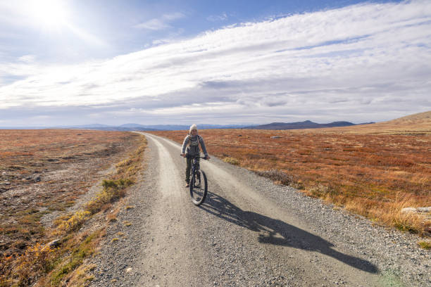 istock Woman mountain biking in Norway 1733571857