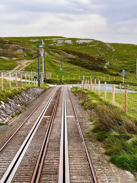 istock High angle view of a tramway railroad track with diminishing perspective 1733642457