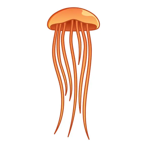 Vector illustration of Jellyfish, squid icon.