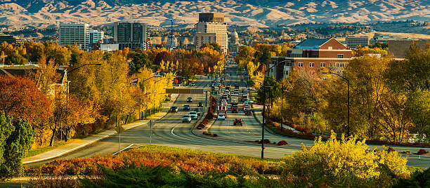istock Autumn in Capitol Blvd, Boise, Idaho 173366047