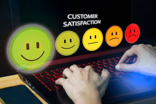 istock Users rate their service experience on the online application for a customer satisfaction survey concept. 1733668344