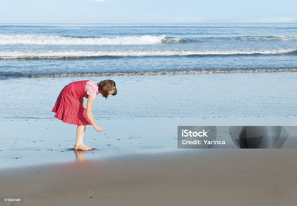 Surfista caminhando na praia em busca de conchas - Foto de stock de Achar royalty-free