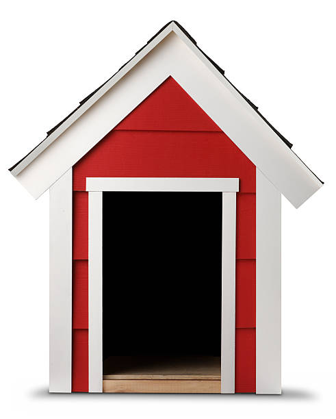 Dog House A  red dog house blame stock pictures, royalty-free photos & images