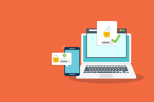 Two Factor Multi-Factor Authentication Security Concept