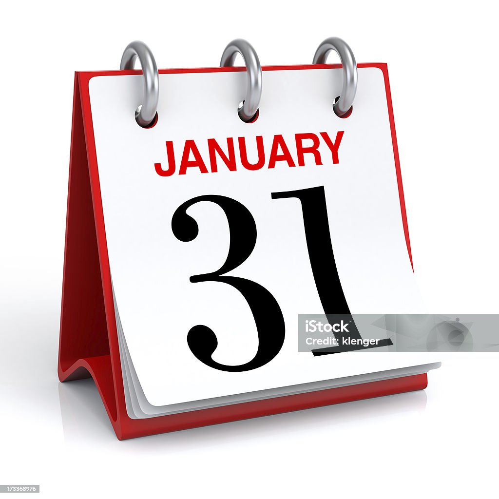 January Calendar 3D rendering January Stock Photo