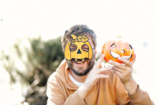 Young Man is Ready for Halloween