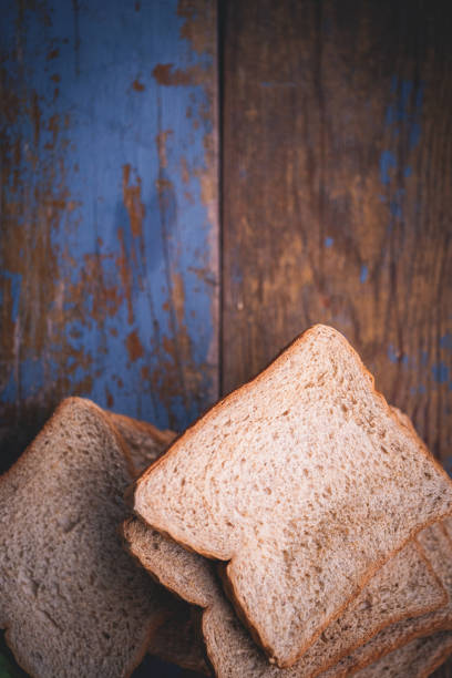 Toast bread on wood board