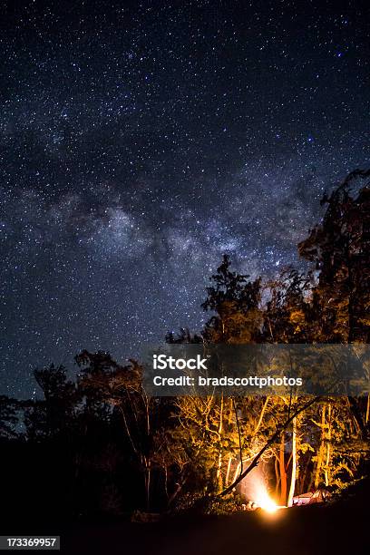 Camping Under The Stars Stock Photo - Download Image Now - Adventure, Awe, Campfire