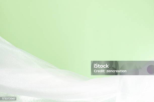 Photo libre de droit de Tulle Blanc Avec Fond Vert banque d'images et plus d'images libres de droit de Blanc - Blanc, Couleur verte, En matière textile