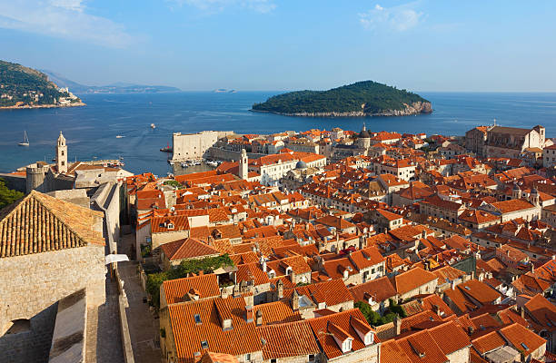 istock Dubrovnik Panoramic View with The Harbor and old town 173372454