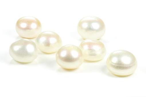 cultured pearls isolated on white background