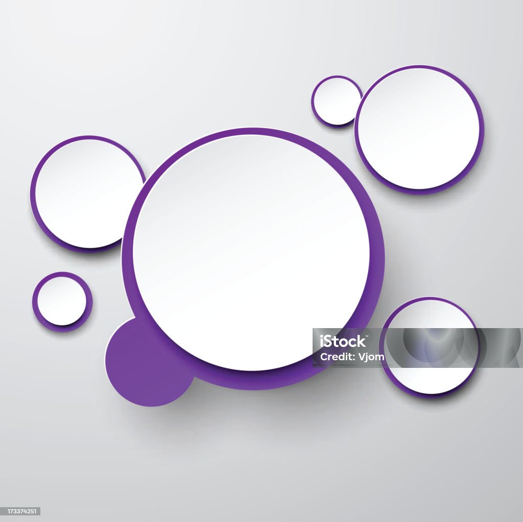 Papier weißen violet Runde Sprechblasen. - Lizenzfrei Abstrakt Vektorgrafik