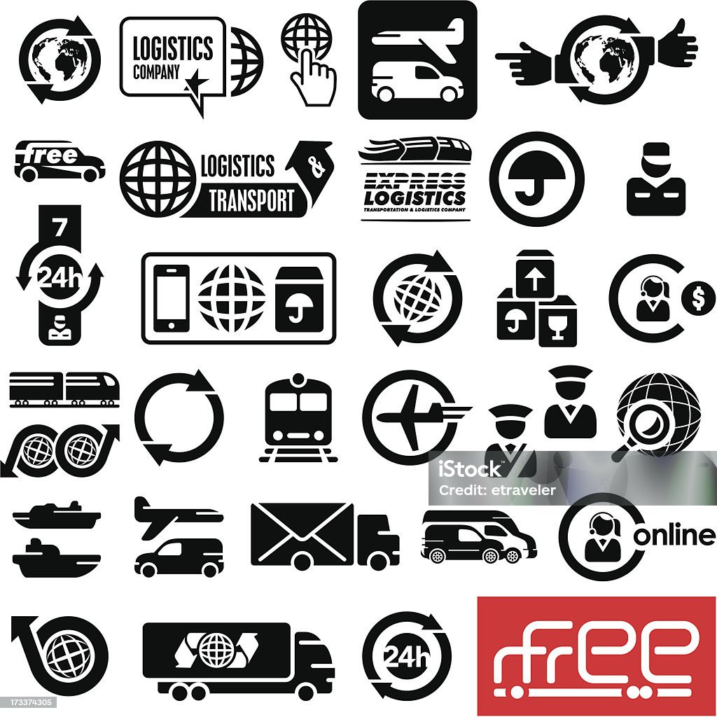 Logistics icons Logistics icons. Logistic company signs. Customs Official stock vector