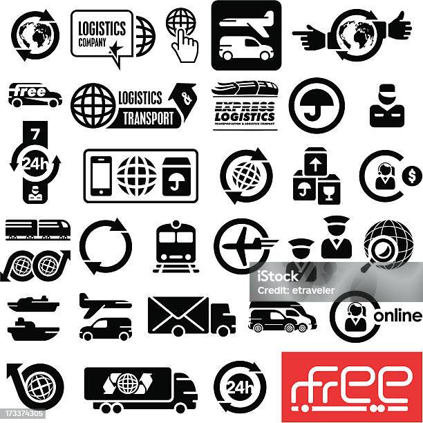 Logistics Icons Stock Illustration - Download Image Now - Customs Official, Connection, Railroad Track