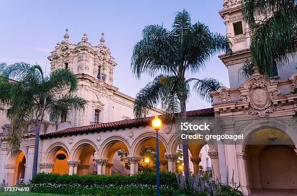 Budowa Wzdłuż El Prado W Balboa Park W San Diego - zdjęcia stockowe i więcej obrazów Balboa Park - Balboa Park, San Diego, Palma