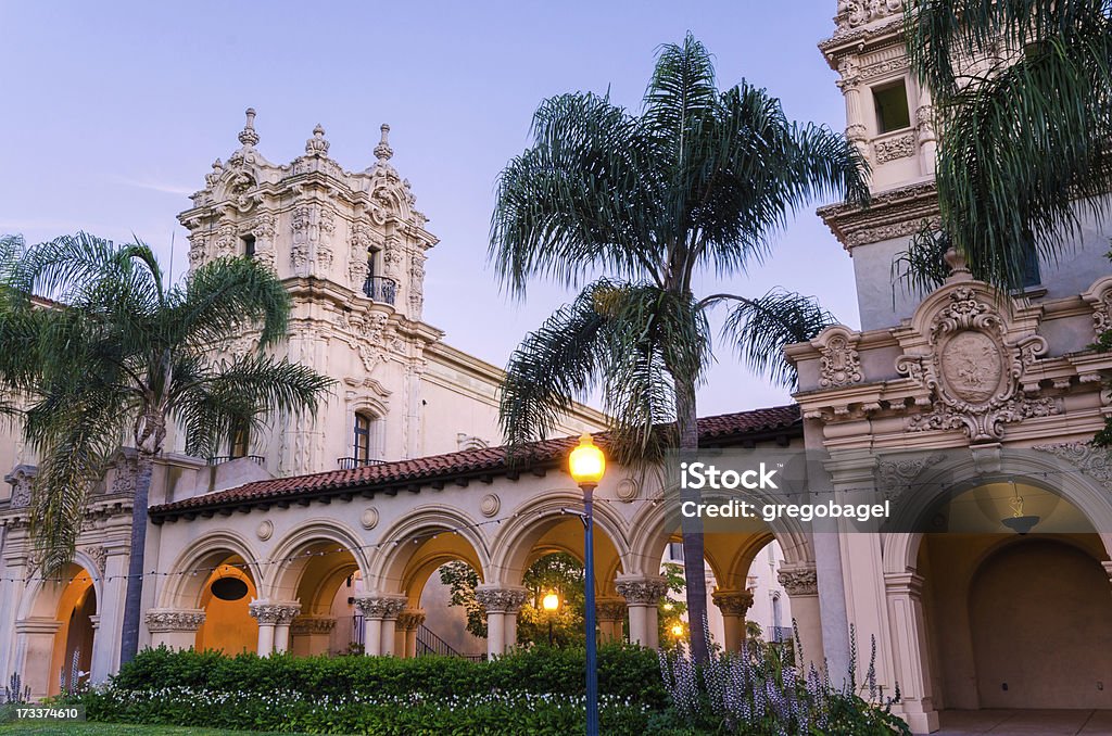 Edifício ao longo do Prado em Parque Balboa em San Diego - Royalty-free Balboa Park Foto de stock