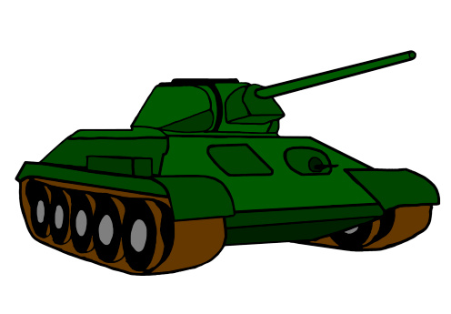 drawing of a tank on  white background