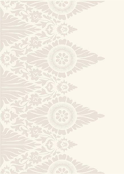 Sfondo di carta da parati floreale classico motivo in bianco e beige - illustrazione arte vettoriale