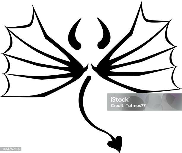Demon Wing Pattern Stylized Vector Image Of The Demons Wings Stock Illustration - Download ...