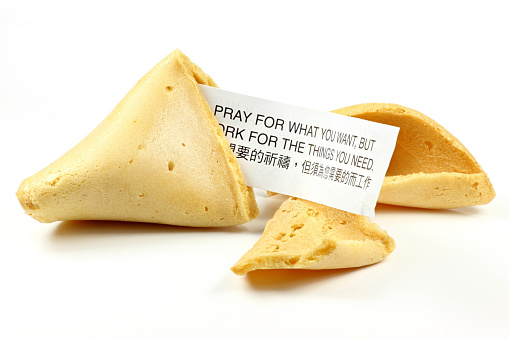 fortune cookie isolated on white background