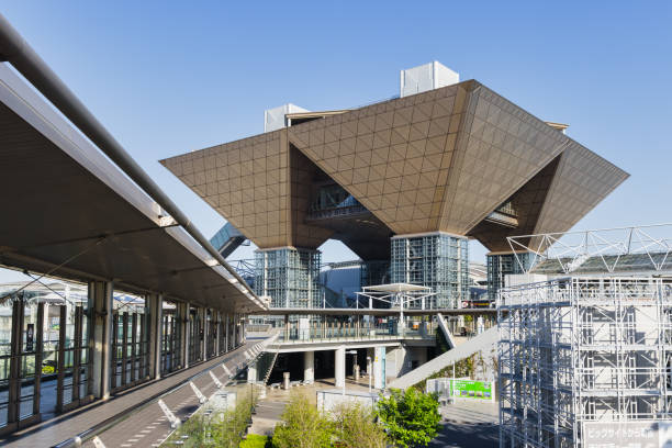 Tokyo, Japan  April 10, 2023: Tokyo Big Sight building. It is a convention and exhibition center in Tokyo, Japan, and the largest one in the country