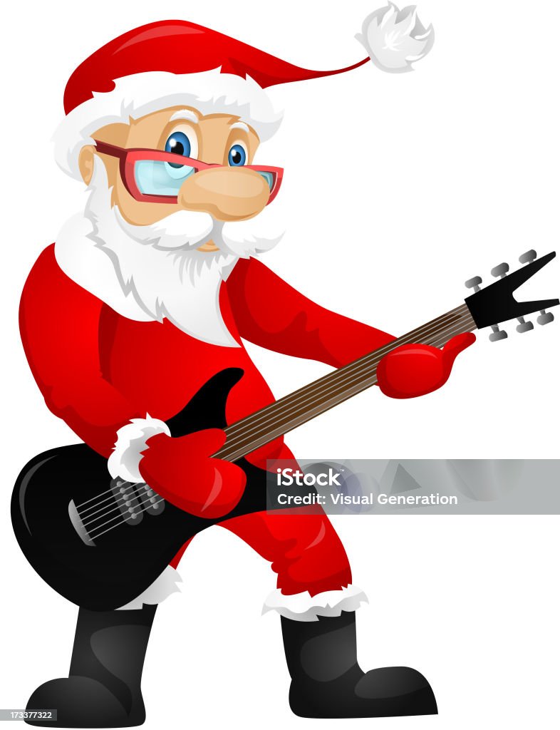 Santa noel - arte vectorial de Guitarra libre de derechos