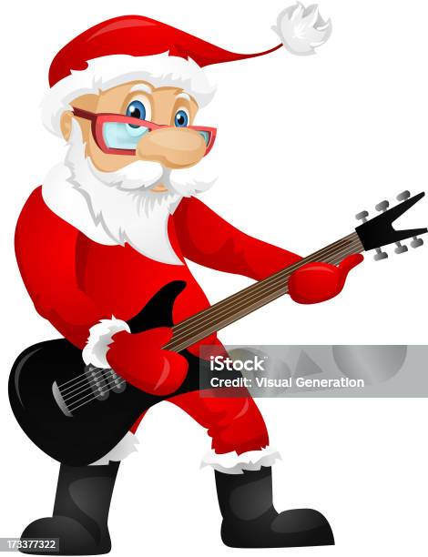 Ilustración de Santa Noel y más Vectores Libres de Derechos de Guitarra - Guitarra, Papá Noel, Adulación