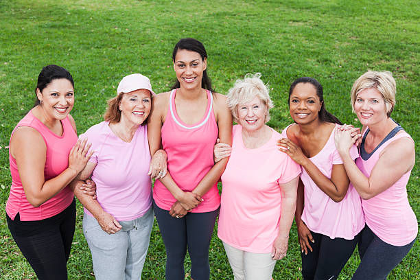 istock Group of women wearing pink 173377831