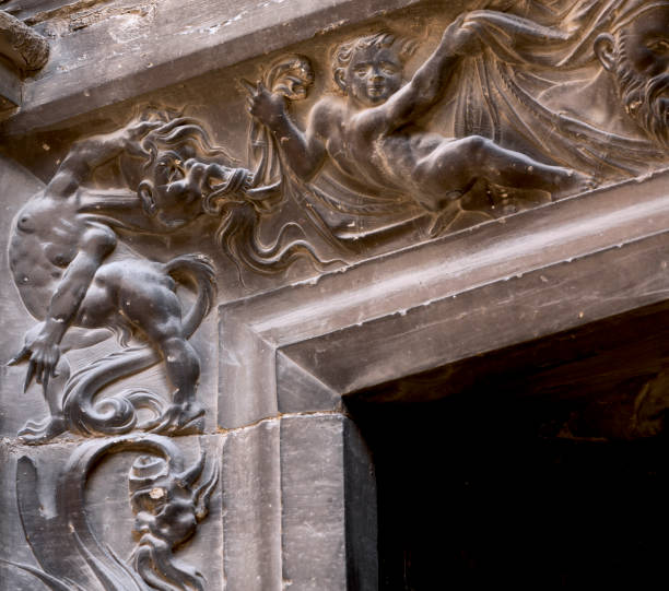 istock bizarre creatures decorate the entrance arch 1733779336