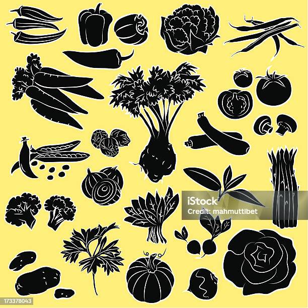 Gemüse Stock Vektor Art und mehr Bilder von Kurkuma - Kurkuma, Aubergine, Blumenkohl
